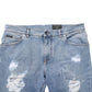Blue Tattered Slim Fit Cotton Denim Jeans