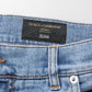 Blue Tattered Slim Fit Cotton Denim Jeans