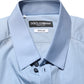Blue Cotton Collared GOLD Formal Dress Shirt