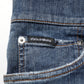 Dark Blue Washed Running Ripped Denim Jeans