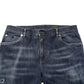 Dark Blue Washed Running Ripped Denim Jeans