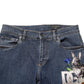 Blue Rabbit Embroidery Slim Men Denim Jeans