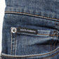 Blue Rabbit Embroidery Slim Men Denim Jeans