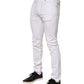 White Ripped Cotton Skinny Men Denim Jeans