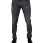 Dark Gray Cotton Stretch Skinny Denim Jeans