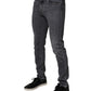 Dark Gray Cotton Stretch Skinny Denim Jeans