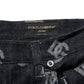 Black Monogram Denim Cargo Men Bermuda Short