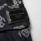 Black Monogram Denim Cargo Men Bermuda Short