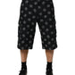 Black Monogram Denim Cargo Men Bermuda Short