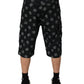 Black Monogram Denim Cargo Men Bermuda Short