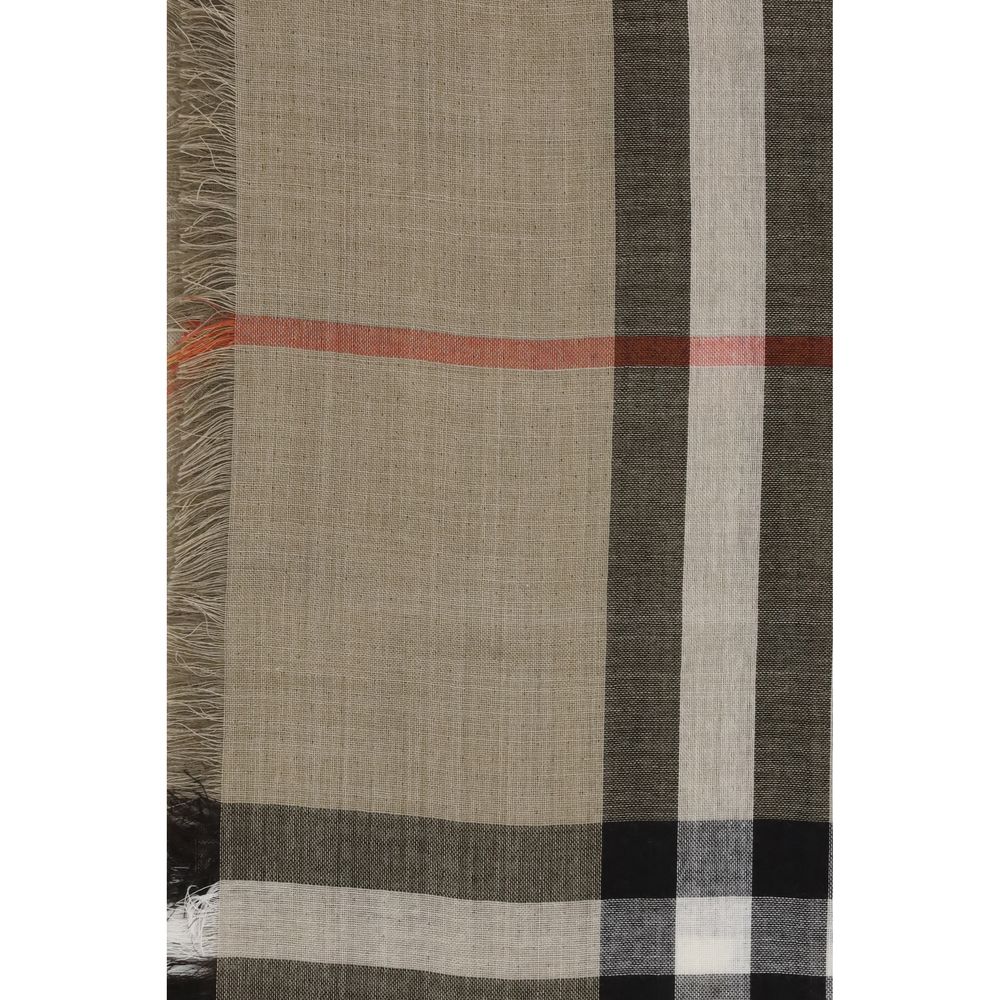 Check Reversible Wool and Silk Scarf