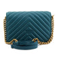 Blue Calfskin Crossbody Bag