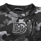Black Camouflage Round Neck Sweatshirt Sweater