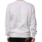 White Embossed Logo Men Sweatshirt Sweater
