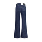 Blue Cotton Flared Jeans