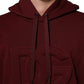 Maroon Embossed Logo Hooded Sweatshirt Sweater