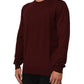 Maroon Cashmere Crew Neck Pullover Sweater