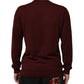 Maroon Cashmere Crew Neck Pullover Sweater