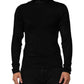 Black Viscose Turtle Neck Pullover Sweater