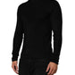 Black Viscose Turtle Neck Pullover Sweater