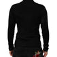 Black Viscose Turtle Neck Pullover Sweater
