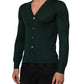 Dark Green Button Down Men Cardigan Sweater