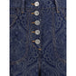 Jacquard-patterned flare Jeans