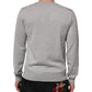 Gray Wool Knit Logo V-Neck Pullover Sweater