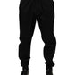 Black Cotton Stretch Casual Trouser Pants