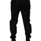 Black Cotton Stretch Casual Trouser Pants