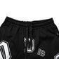 Black Logo Print Cotton Casual Bermuda Short