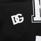 Black Logo Print Cotton Casual Bermuda Short