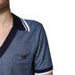 Blue Collared V-neck Silk Blend Polo T-shirt