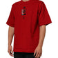 Red Logo Eye Print Cotton Short Sleeve T-shirt