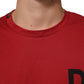 Red Logo Print Cotton Short Sleeve T-shirt
