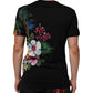 Black Floral DG Logo Cotton Crew Neck T-shirt