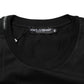 Black Floral DG Logo Cotton Crew Neck T-shirt