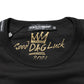 Black Goodluck 2021 Cotton Crew Neck T-shirt
