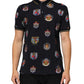Blue Heraldic Crest Print Polo Shirt T-shirt