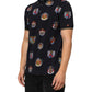Blue Heraldic Crest Print Polo Shirt T-shirt