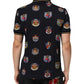 Blue Heraldic Crest Print Polo Shirt T-shirt