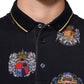 Blue Heraldic Crest Print Polo Shirt T-shirt
