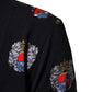 Blue Heraldic Crest Print Polo Shirt T-shirt