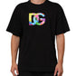 Black Logo Print Cotton Men Crew Neck T-shirt