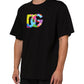 Black Logo Print Cotton Men Crew Neck T-shirt