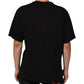 Black Logo Print Cotton Men Crew Neck T-shirt