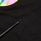 Black Logo Print Cotton Crew Neck  T-shirt