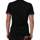 Black Musical Print Cotton Crew Neck T-shirt