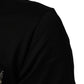 Black Musical Print Cotton Crew Neck T-shirt