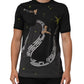 Black Musical Print Cotton Crew Neck T-shirt